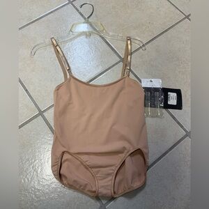 Adult XS Beige Adjustable Convertible Strap Bodysuit Liner Dance Leotard NWT